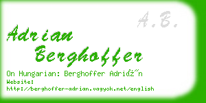 adrian berghoffer business card